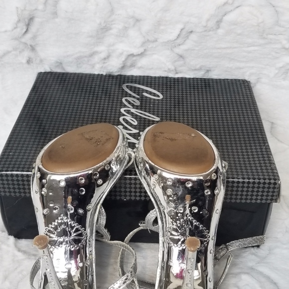 Formal Silver High Heel Shoes - Picture 7 of 8